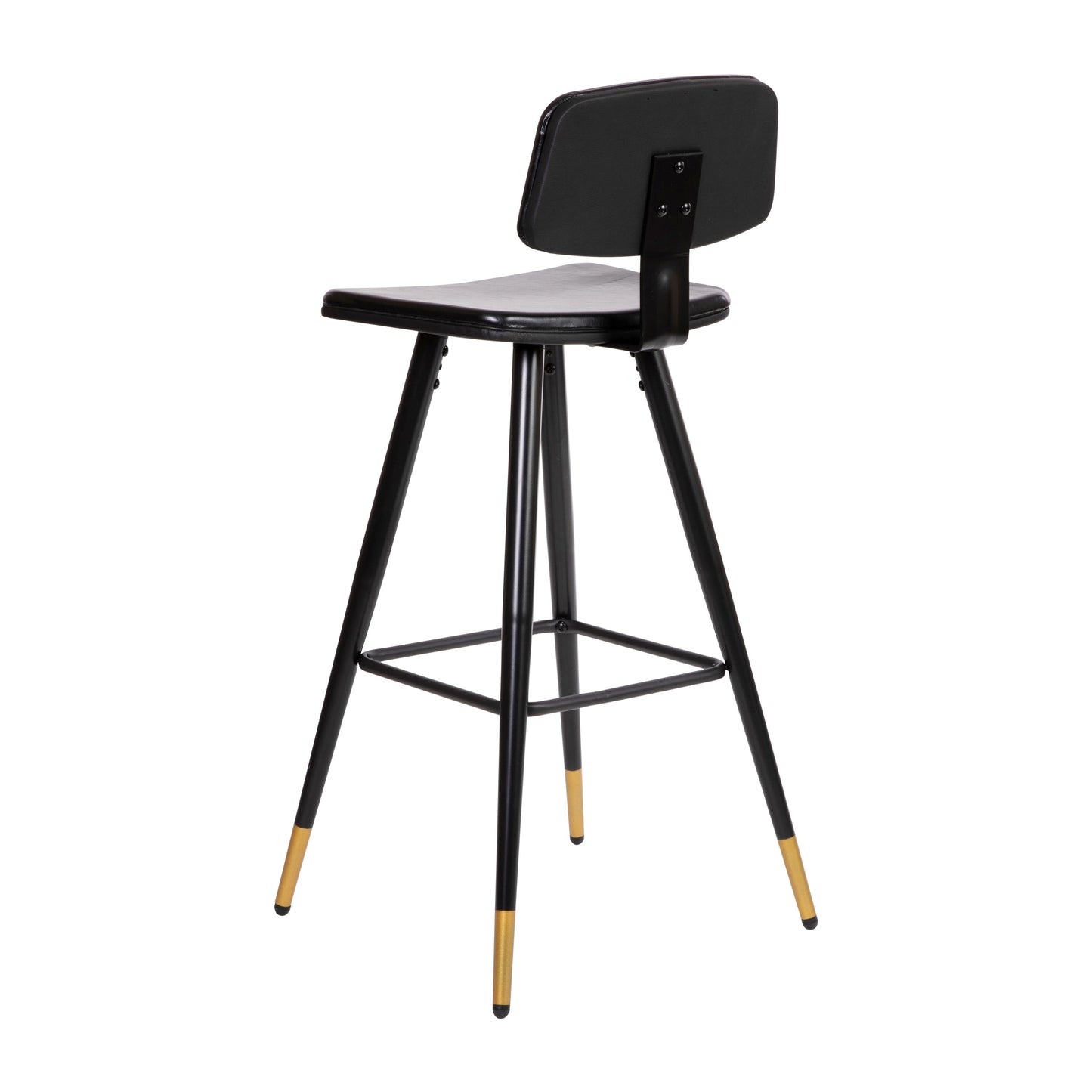 2PK Black Leather Barstools AY-S02-BK-GG