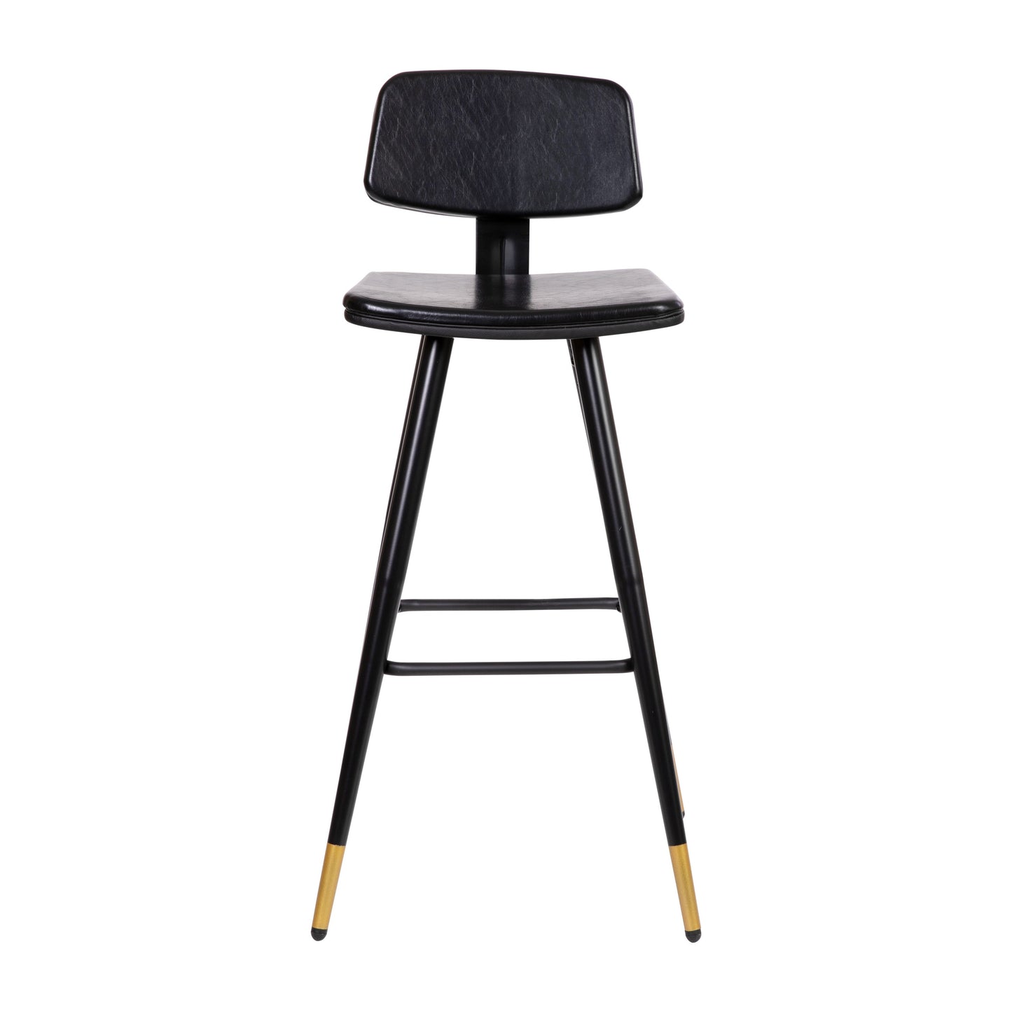 2PK Black Leather Barstools AY-S02-BK-GG