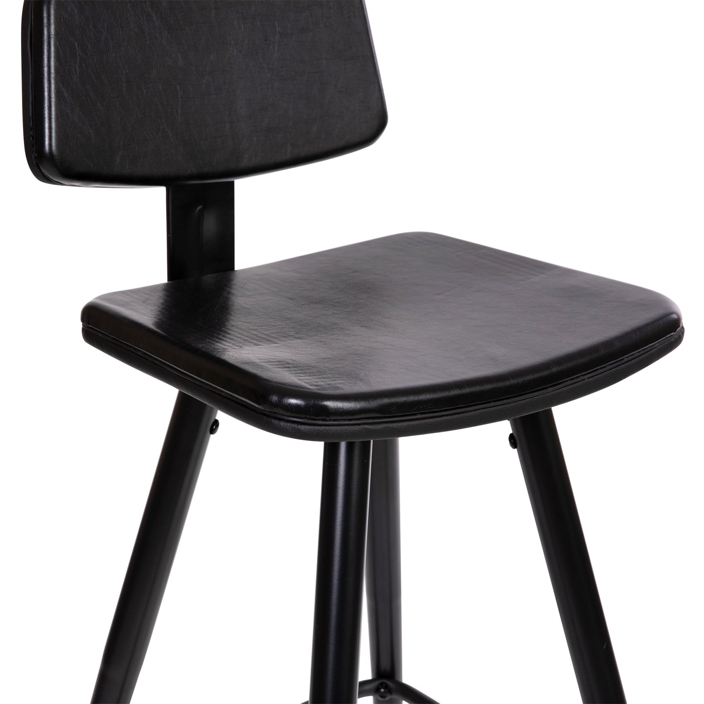 2PK Black Leather Barstools AY-S02-BK-GG