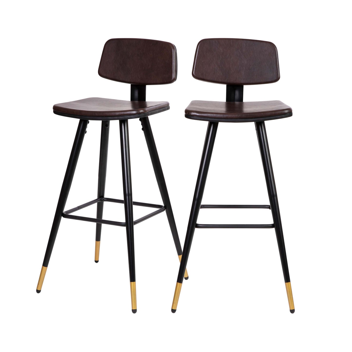 2PK Brown Leather Barstools AY-S02-BR-GG