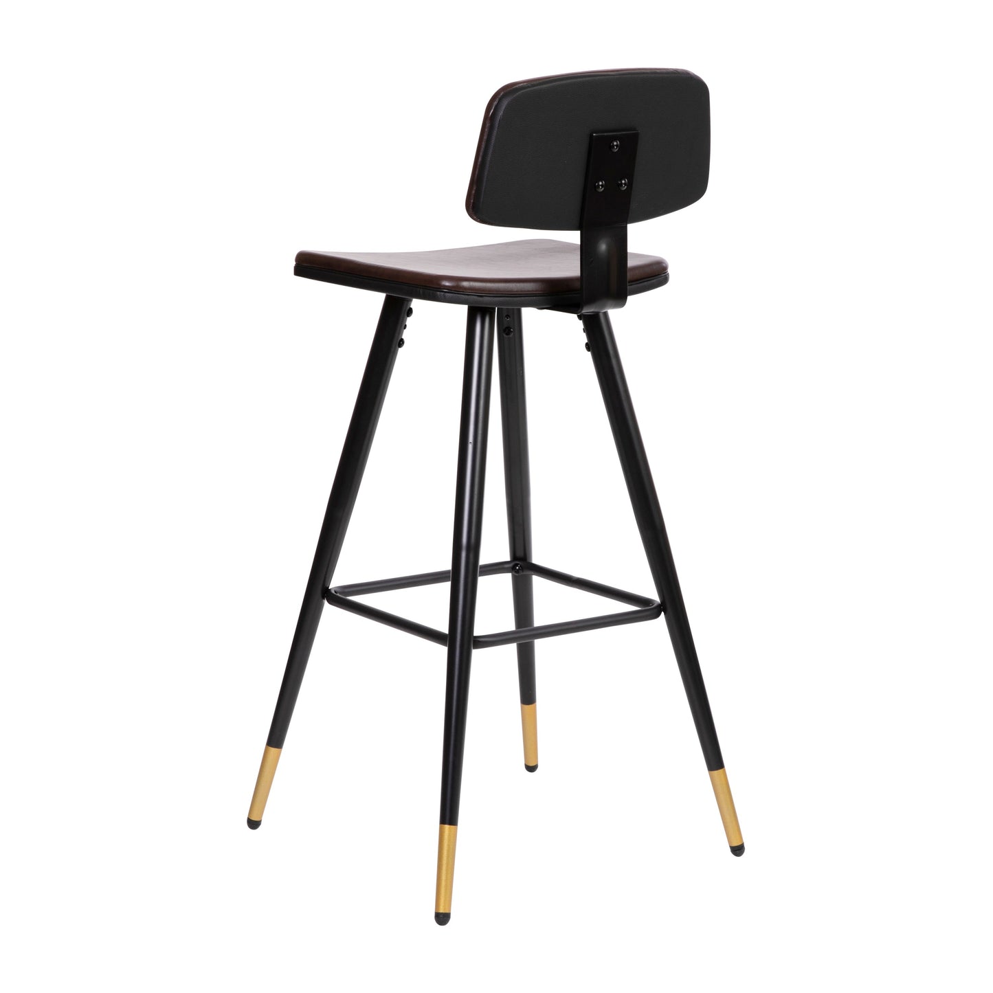 2PK Brown Leather Barstools AY-S02-BR-GG