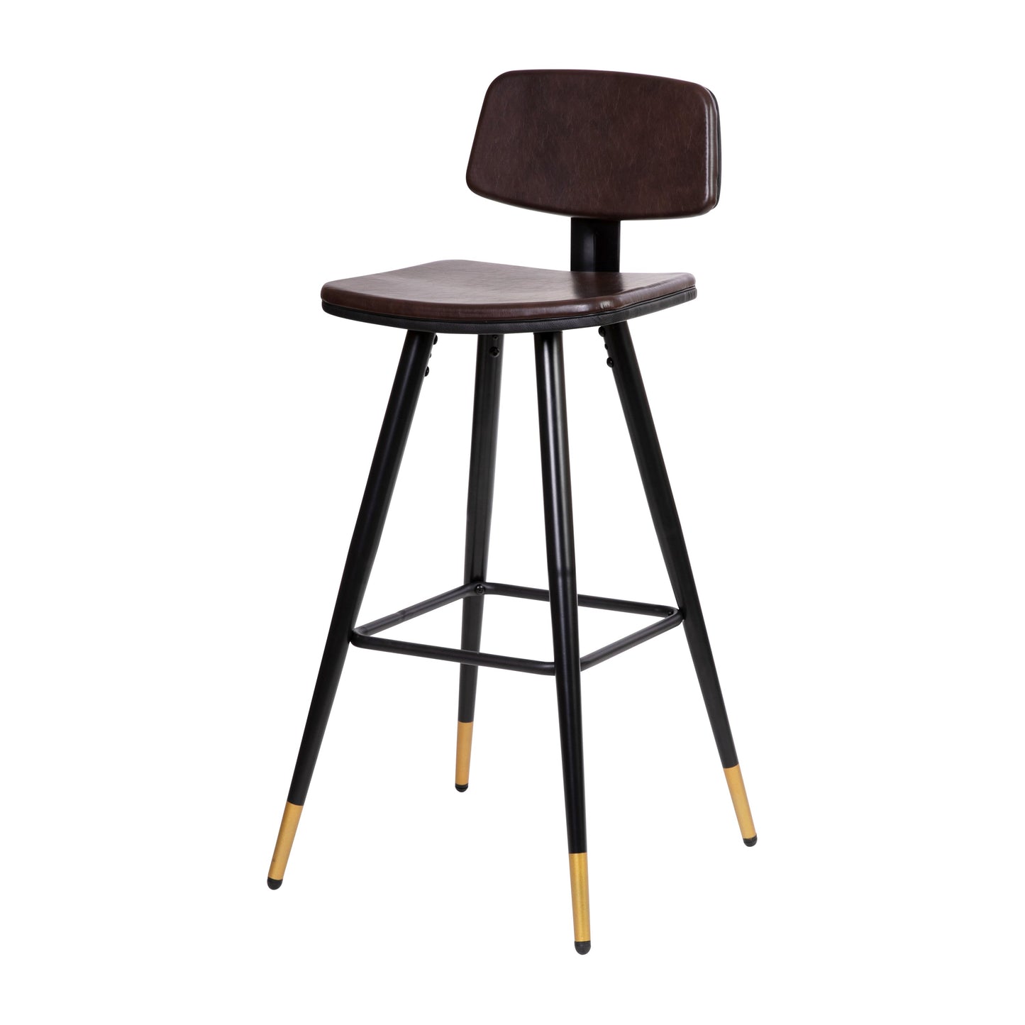 2PK Brown Leather Barstools AY-S02-BR-GG