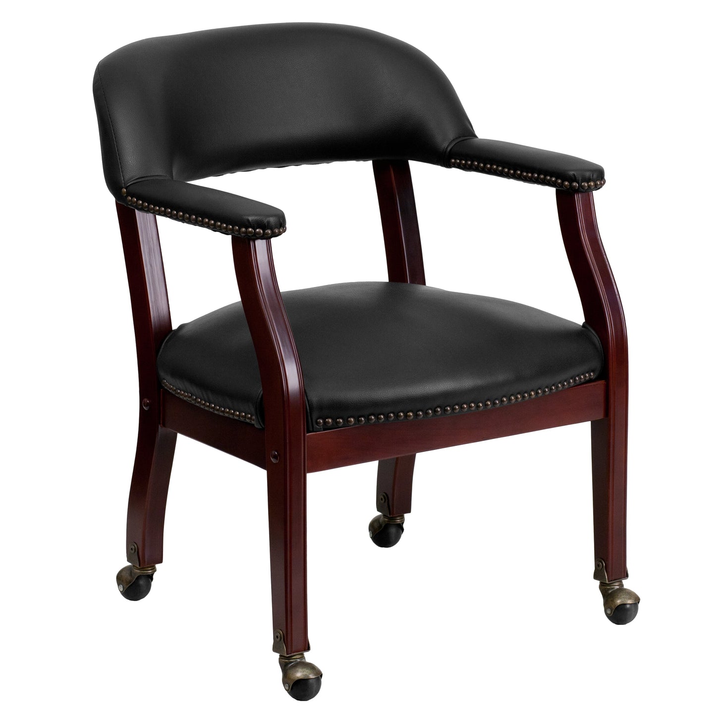 Black Vinyl Guest Chair B-Z100-BLACK-GG