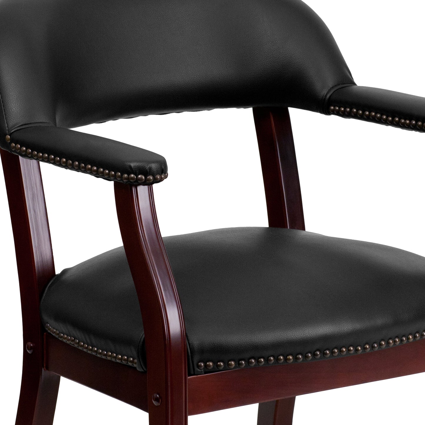 Black Vinyl Guest Chair B-Z100-BLACK-GG