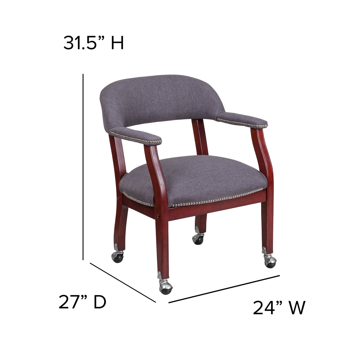 Gray Fabric Guest Chair B-Z100-GY-GG