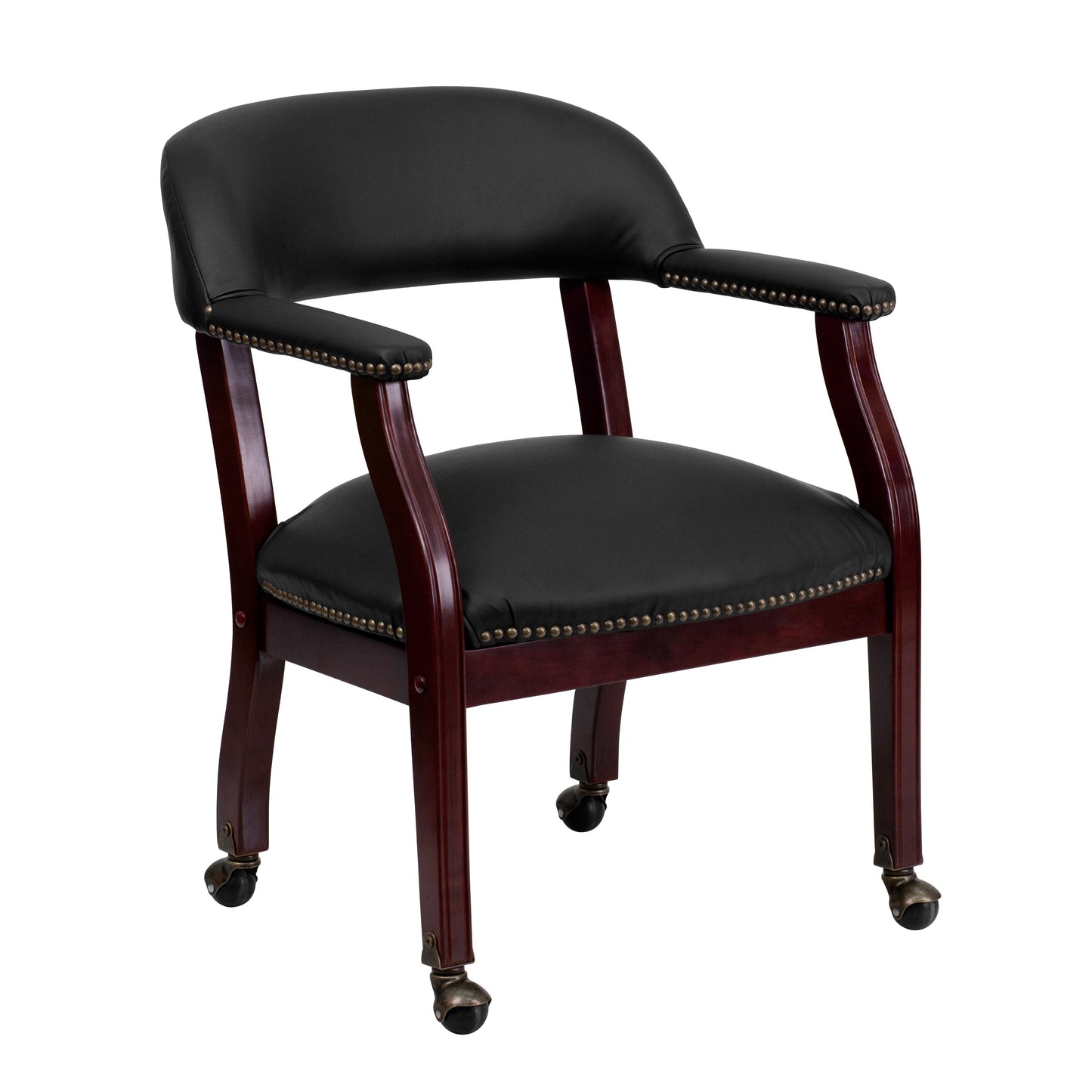 Black Leather Guest Chair B-Z100-LF-0005-BK-LEA-GG