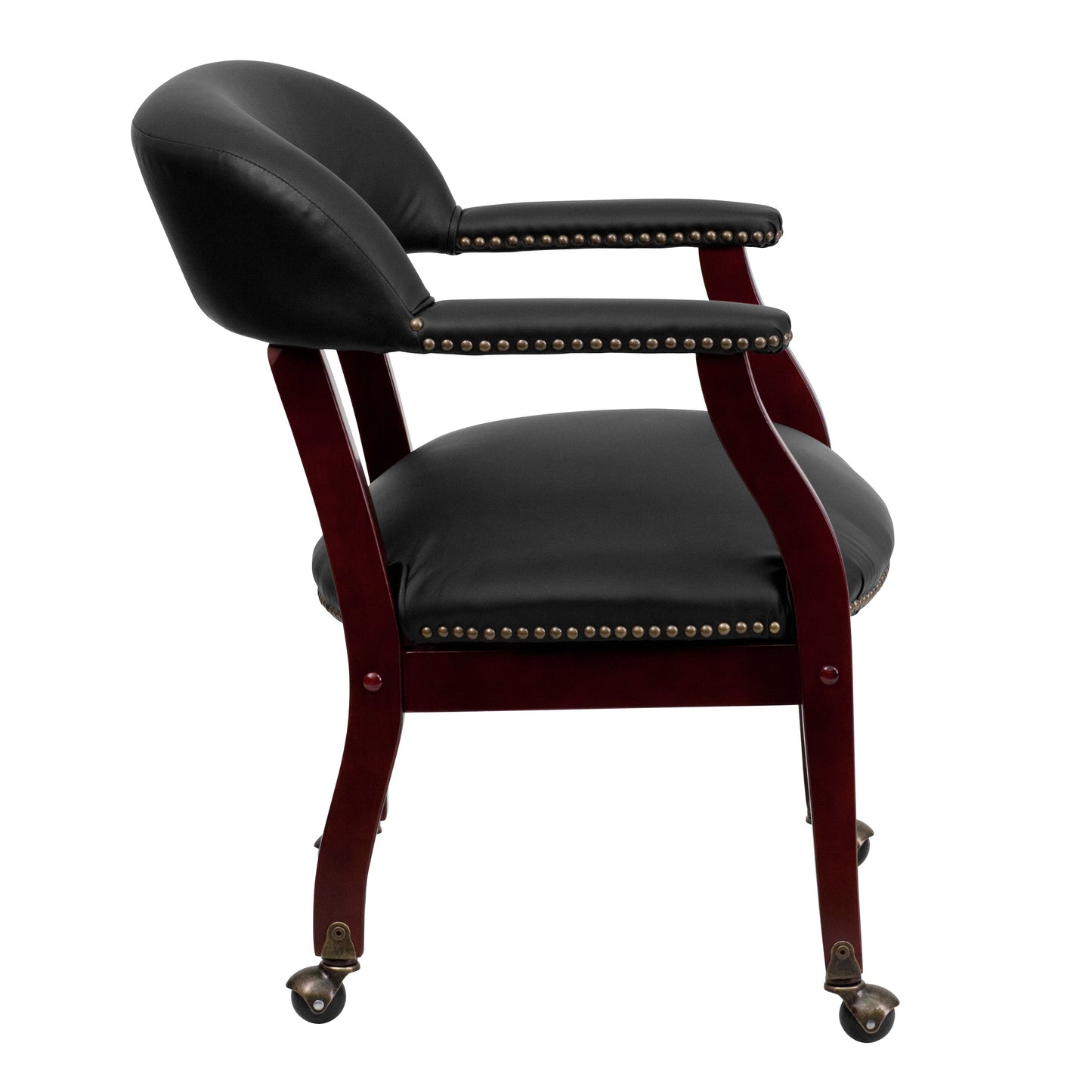 Black Leather Guest Chair B-Z100-LF-0005-BK-LEA-GG