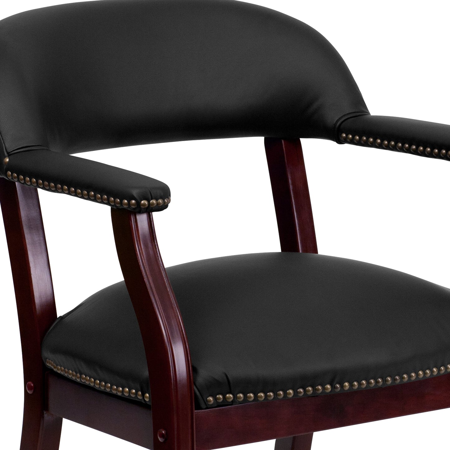 Black Leather Guest Chair B-Z100-LF-0005-BK-LEA-GG