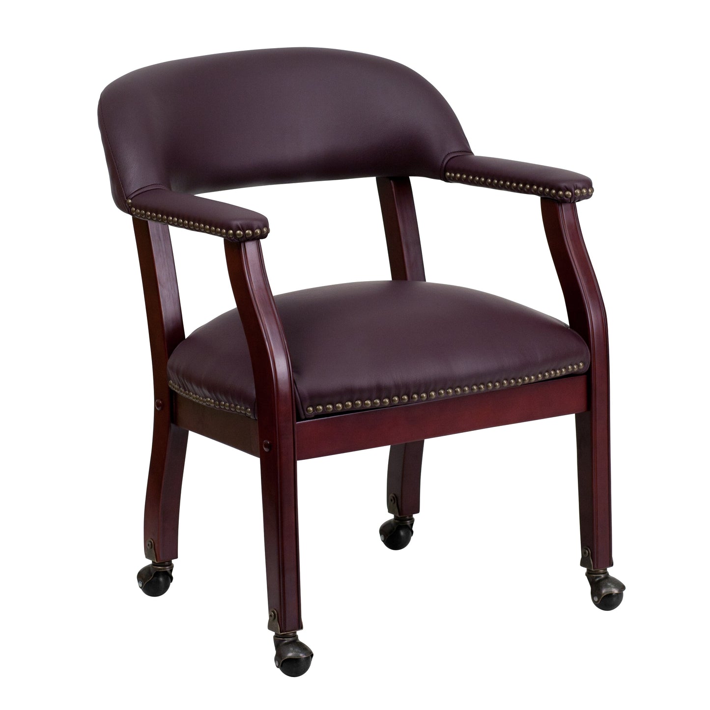 Burgundy Leather Guest Chair B-Z100-LF19-LEA-GG