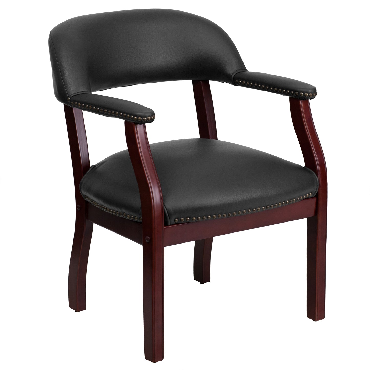 Black Vinyl Guest Chair B-Z105-BLACK-GG