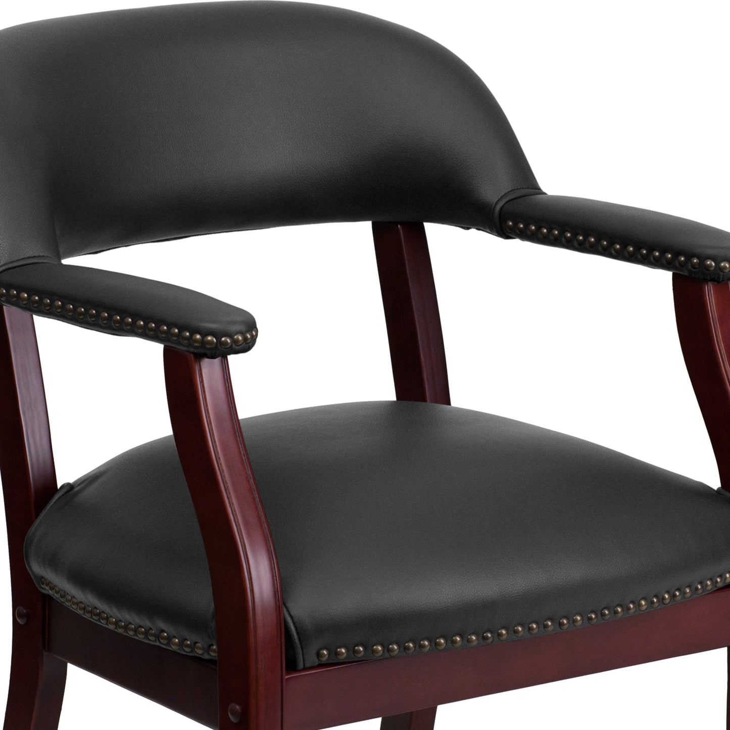 Black Vinyl Guest Chair B-Z105-BLACK-GG