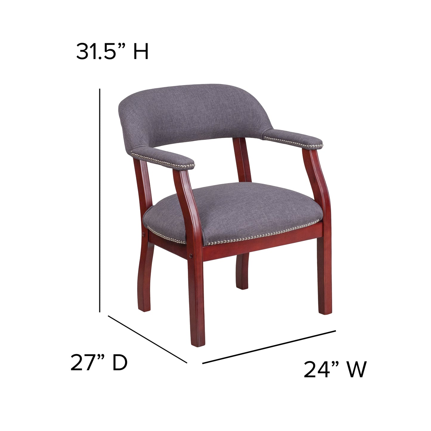 Gray Fabric Guest Chair B-Z105-GY-GG