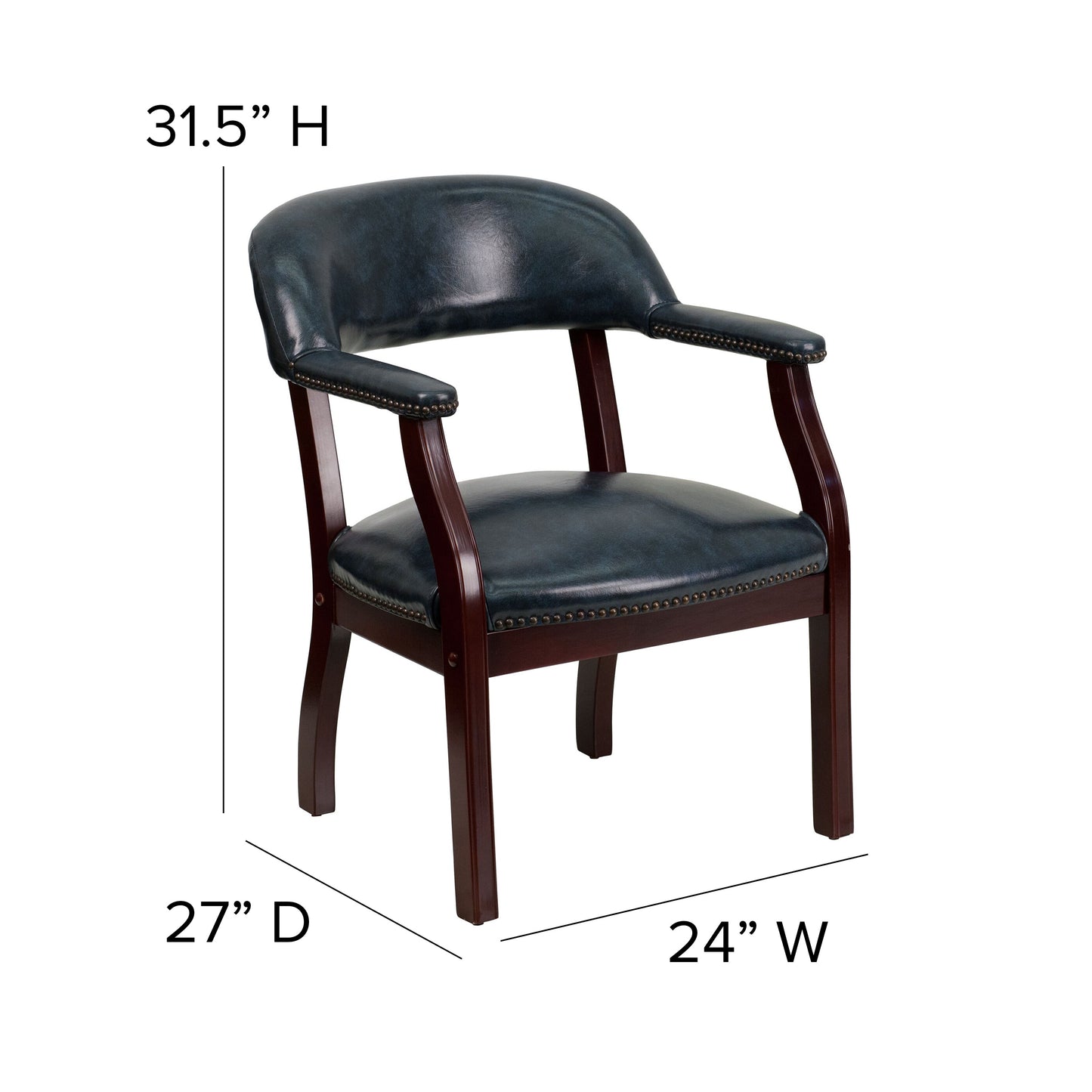 Navy Vinyl Guest Chair B-Z105-NAVY-GG