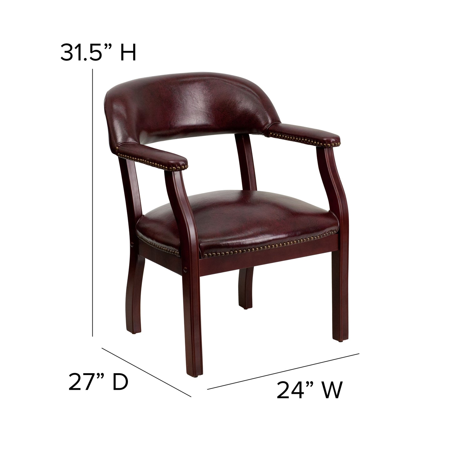 Oxblood Vinyl Guest Chair B-Z105-OXBLOOD-GG