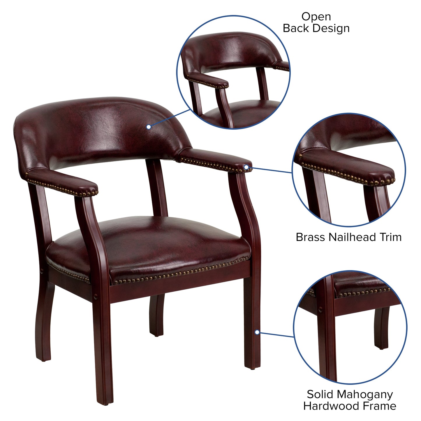 Oxblood Vinyl Guest Chair B-Z105-OXBLOOD-GG