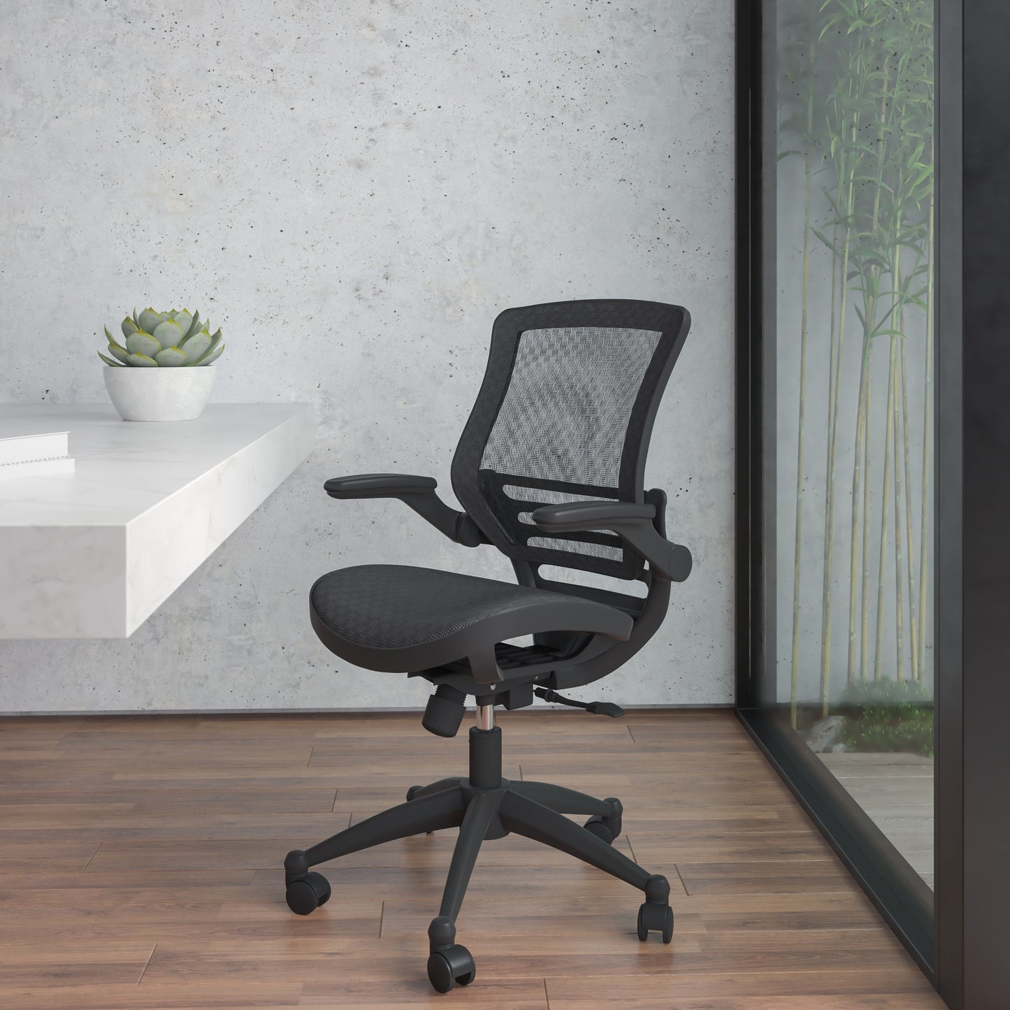 Black Mid-Back Mesh Chair BL-8801X-BK-GG