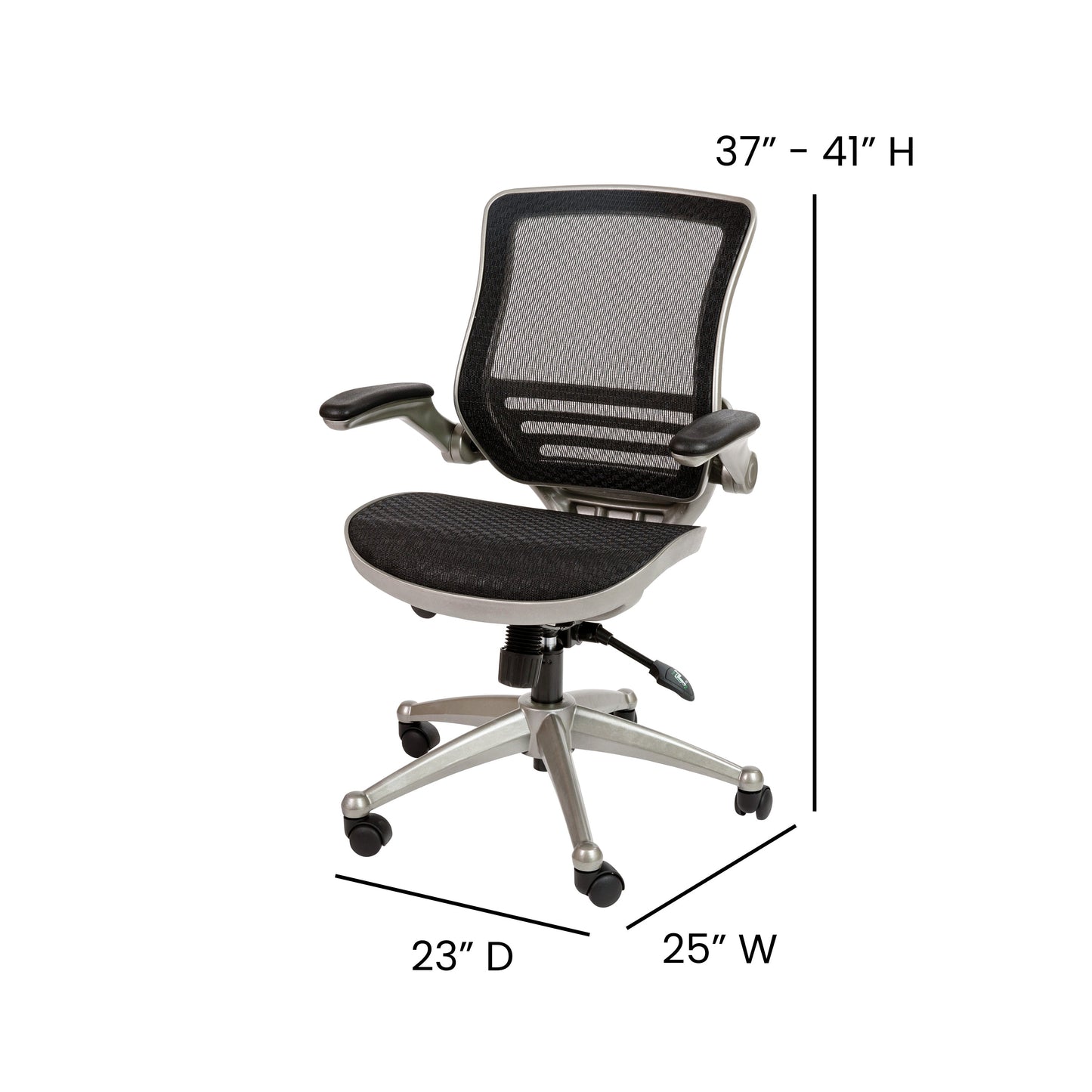 Black Mid-Back Mesh Chair BL-8801X-BK-GR-GG