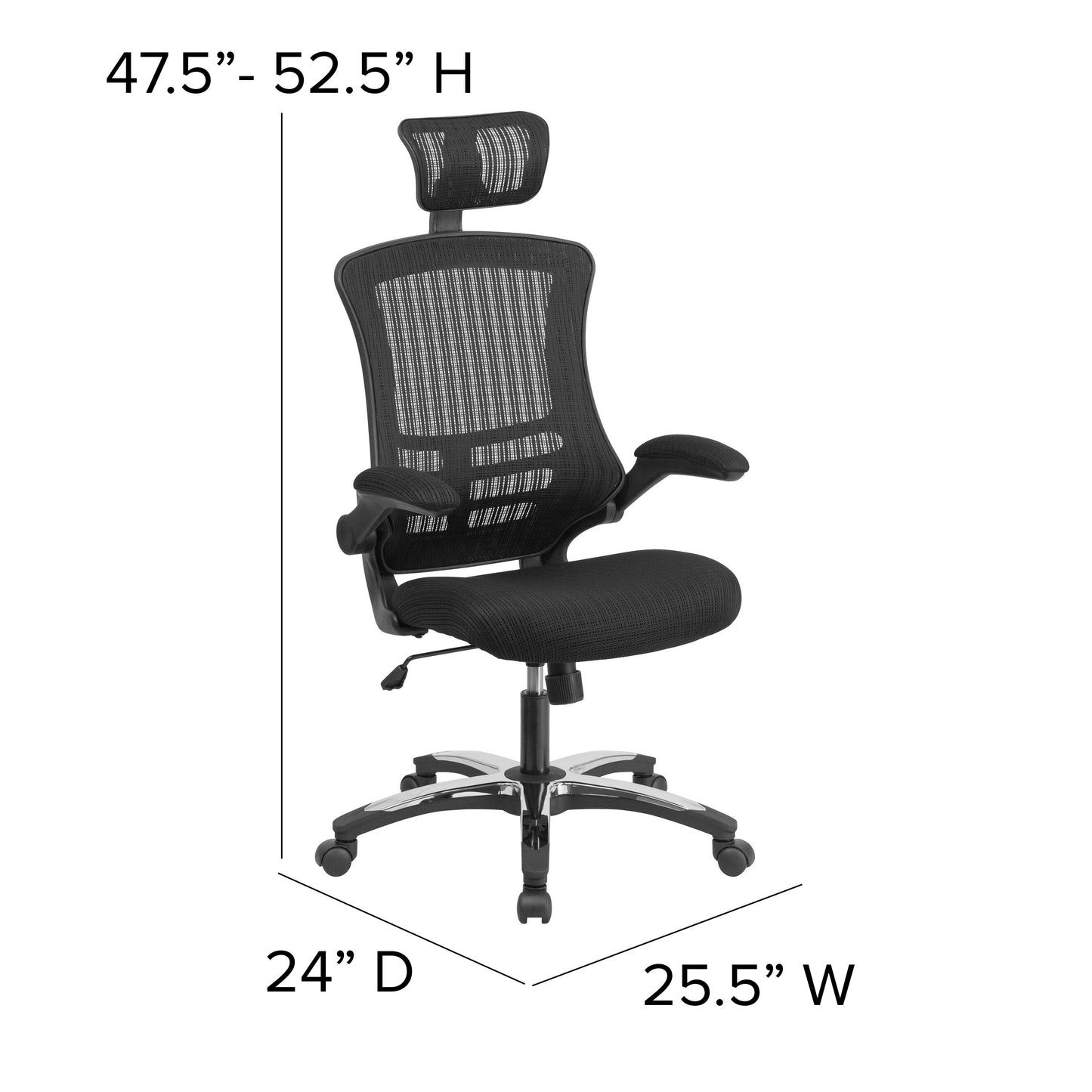 Black High Back Mesh Chair BL-X-5H-GG