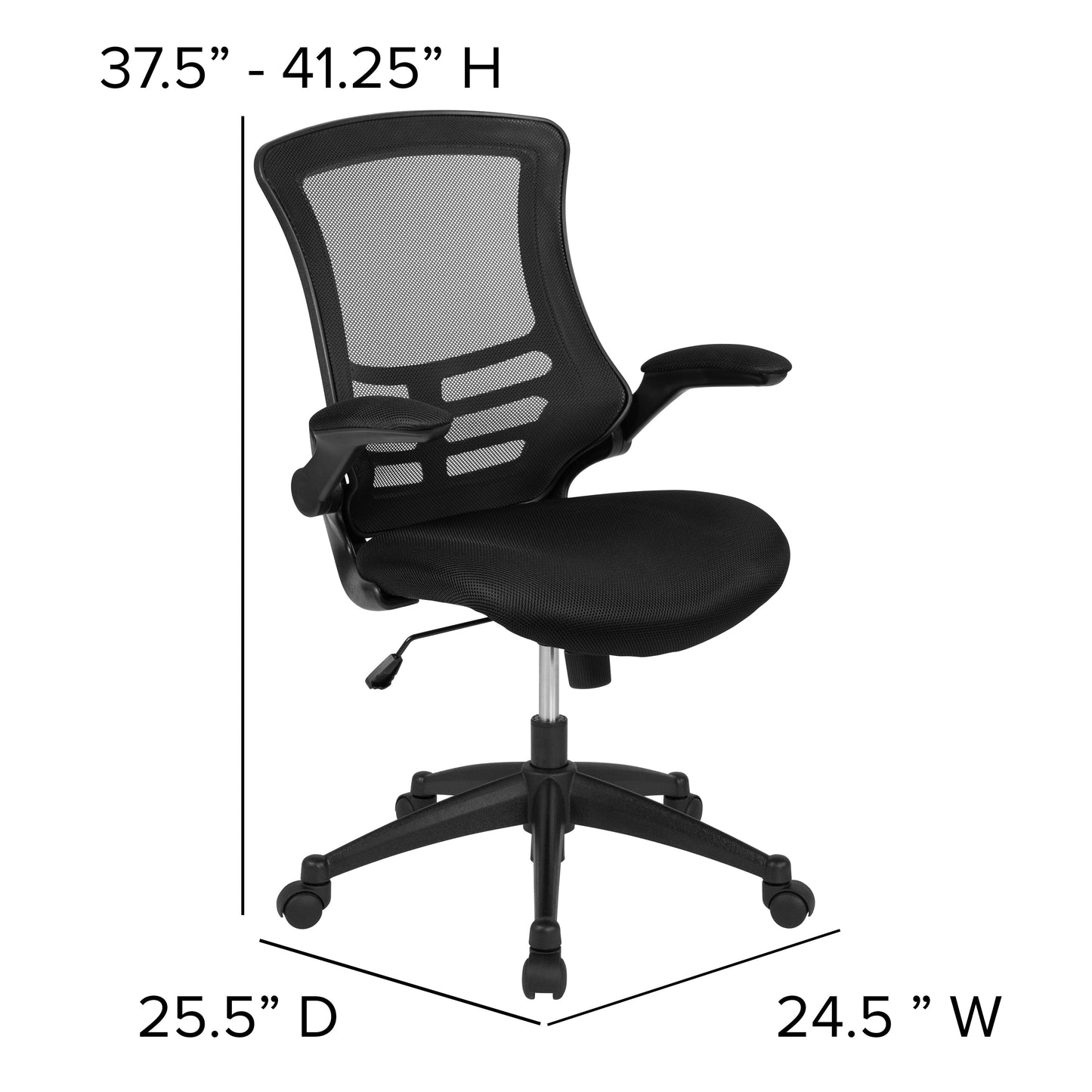 Black Mid-Back Task Mesh Chair BL-X-5M-BK-GG