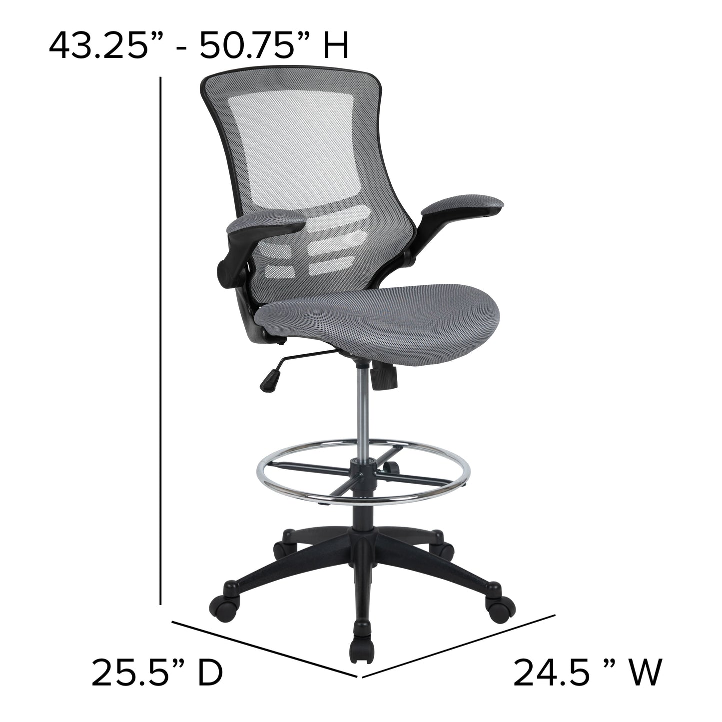 Dark Gray Mesh Draft Chair BL-X-5M-D-DKGY-GG