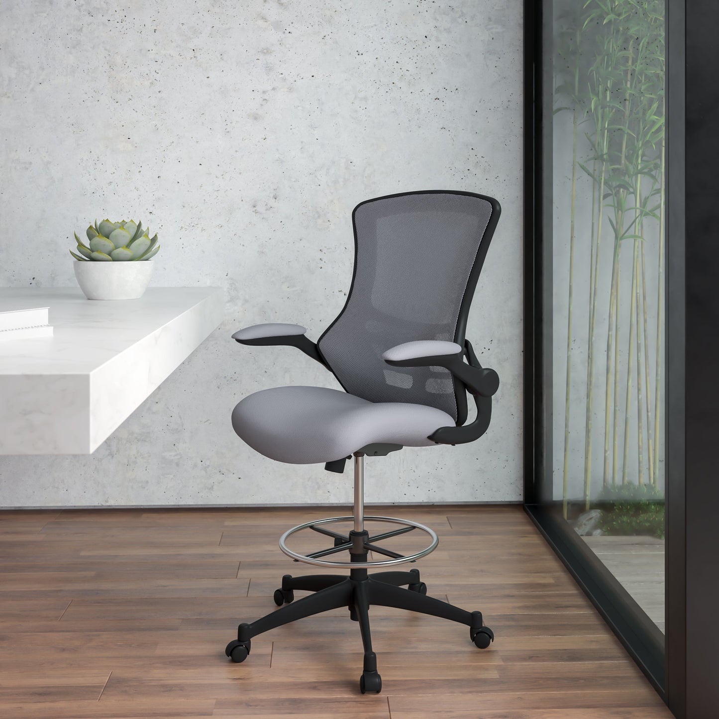 Dark Gray Mesh Draft Chair BL-X-5M-D-DKGY-GG