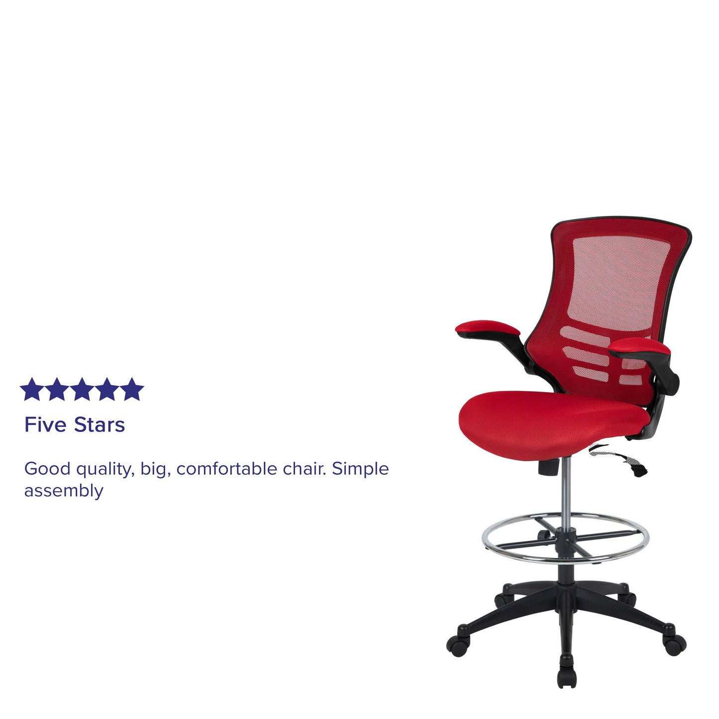 Red Mesh Draft Chair BL-X-5M-D-RED-GG