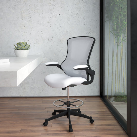 White Mesh Draft Chair BL-X-5M-D-WH-GG