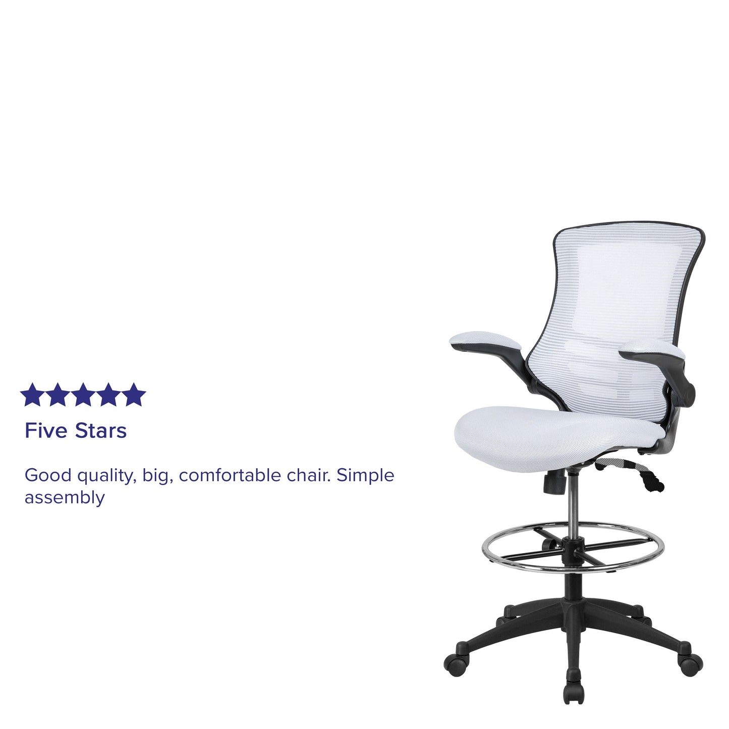 White Mesh Draft Chair BL-X-5M-D-WH-GG