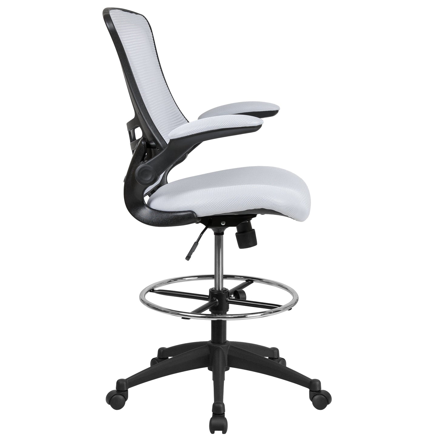 White Mesh Draft Chair BL-X-5M-D-WH-GG