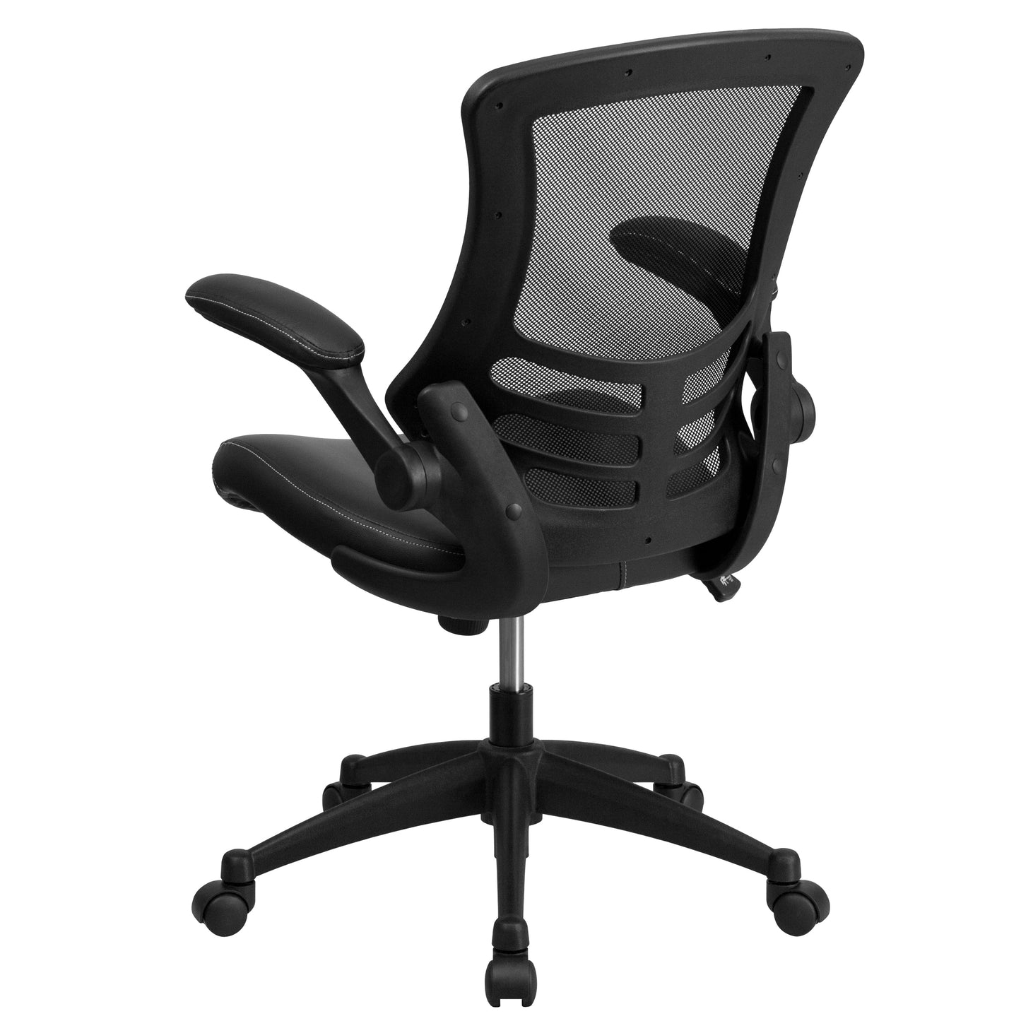 Black Mid-Back Leather Chair BL-X-5M-LEA-GG