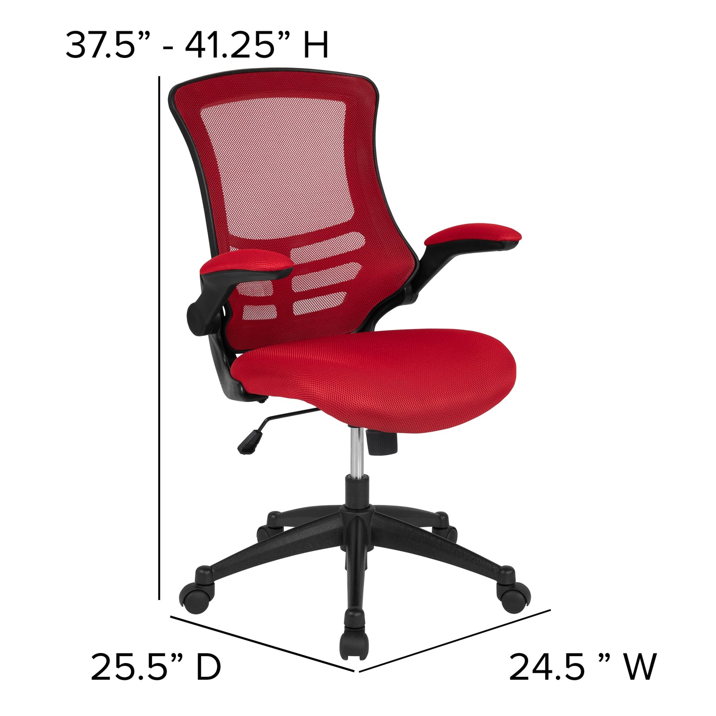 White Mesh Mid-Back Desk Chair BL-X-5M-RED-GG