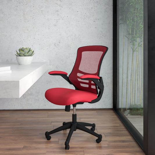 White Mesh Mid-Back Desk Chair BL-X-5M-RED-GG