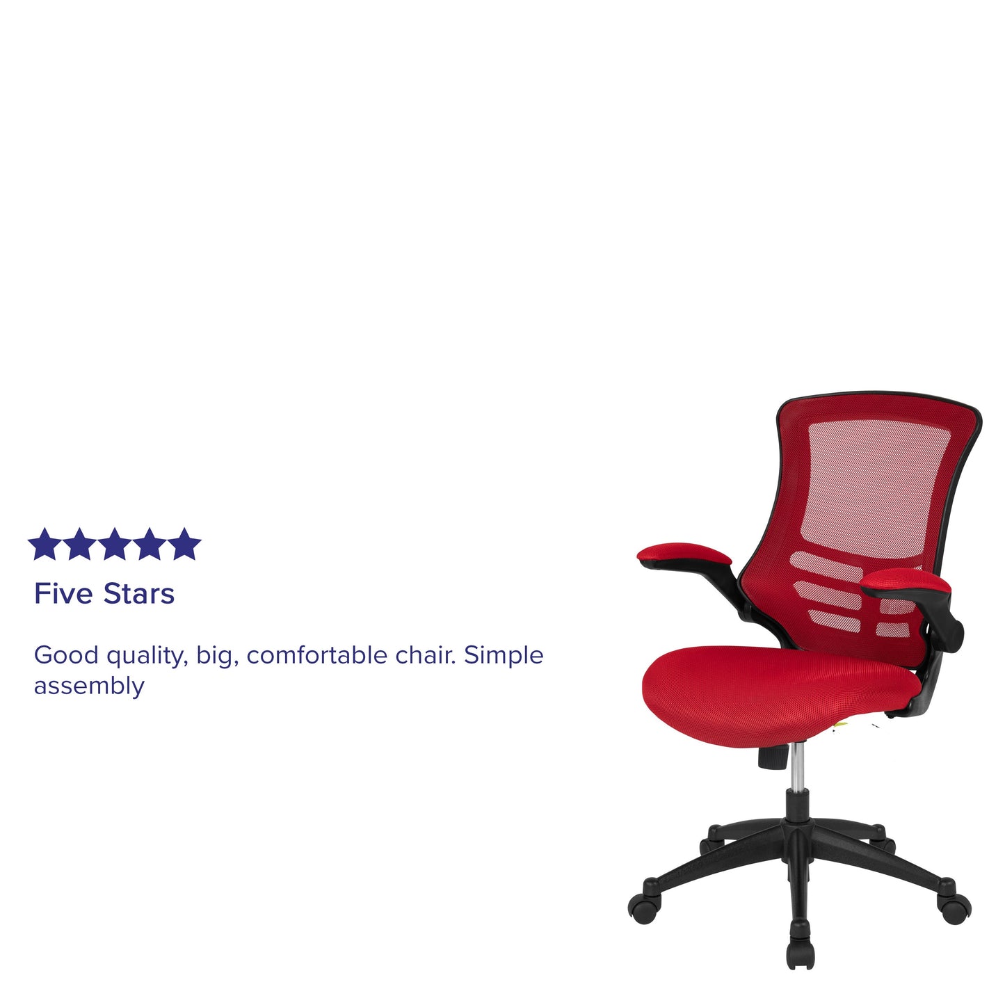 White Mesh Mid-Back Desk Chair BL-X-5M-RED-GG