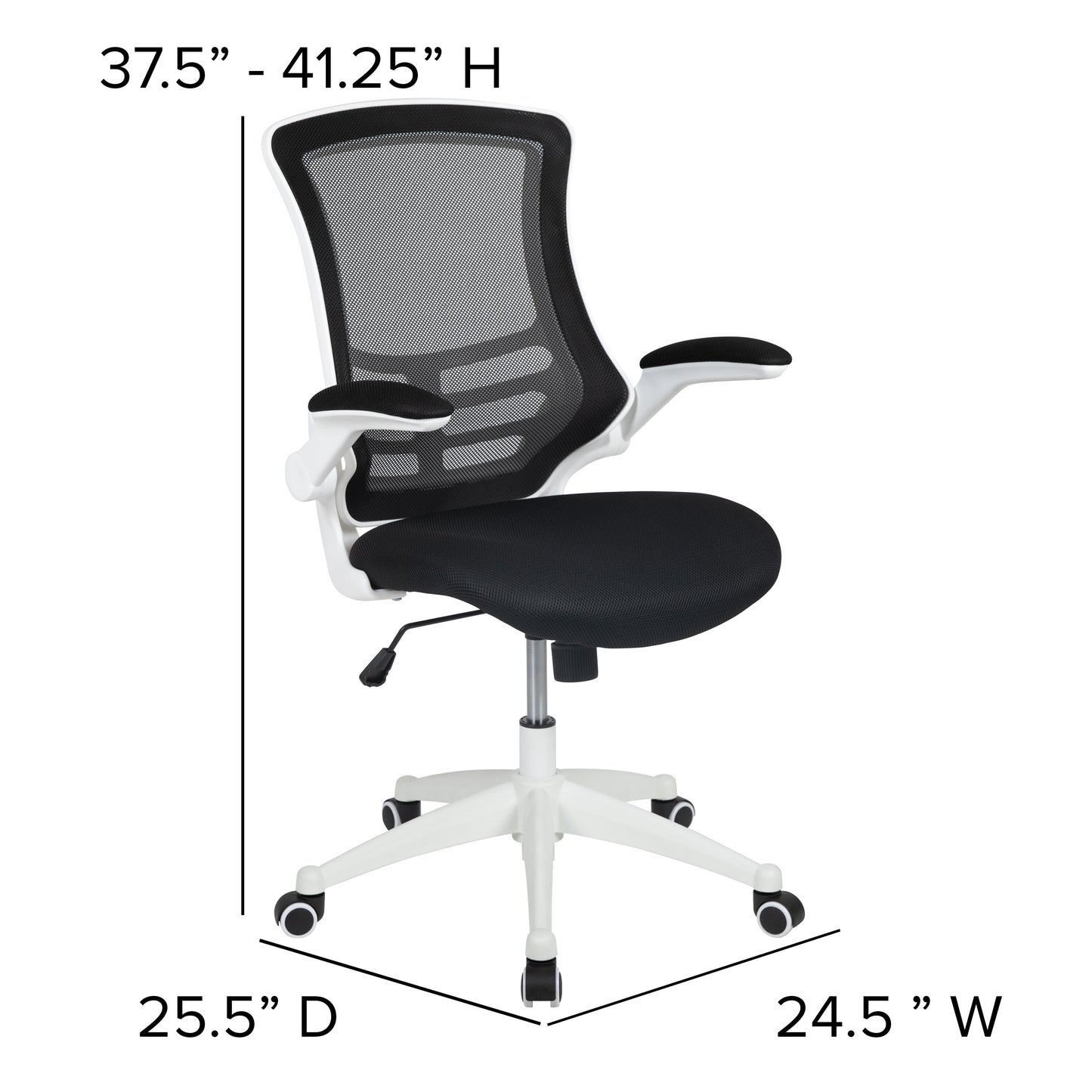 Black Mesh Mid-Back Desk Chair BL-X-5M-WH-BK-GG