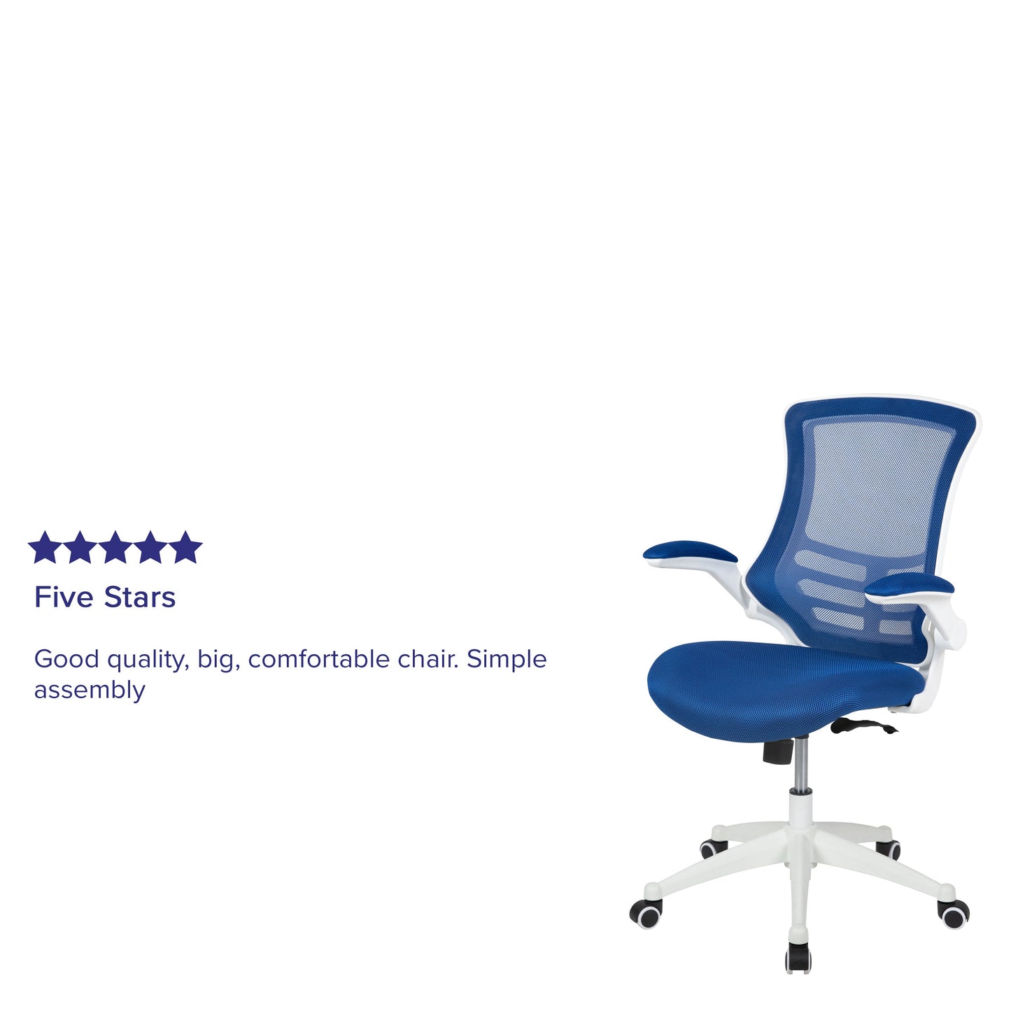 Blue Mesh Mid-Back Desk Chair BL-X-5M-WH-BLUE-GG