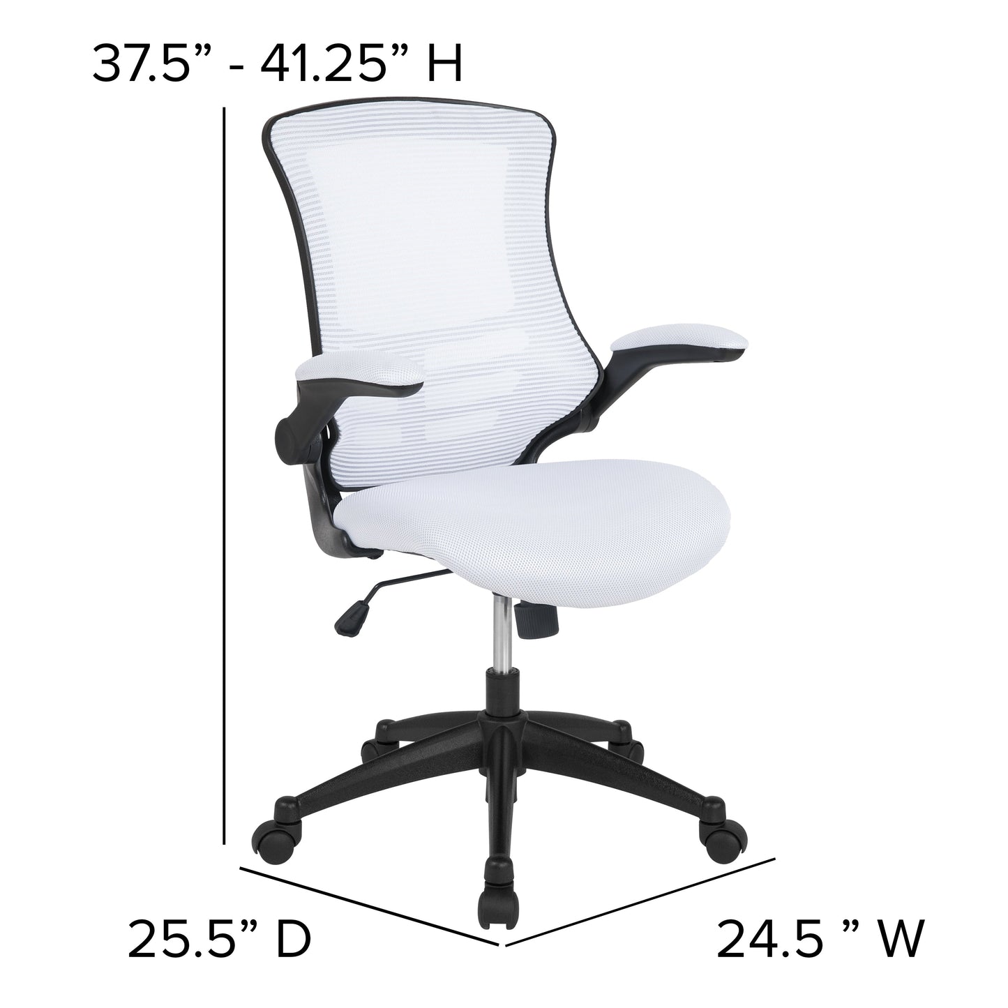 White Mesh Mid-Back Desk Chair BL-X-5M-WH-GG