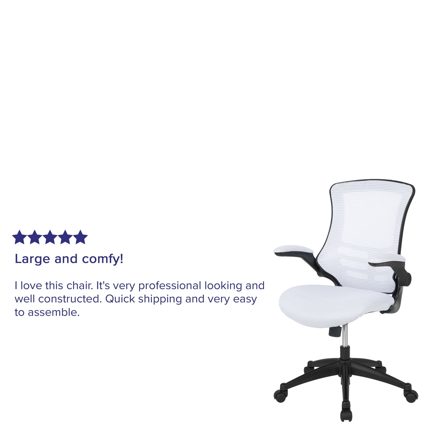 White Mesh Mid-Back Desk Chair BL-X-5M-WH-GG