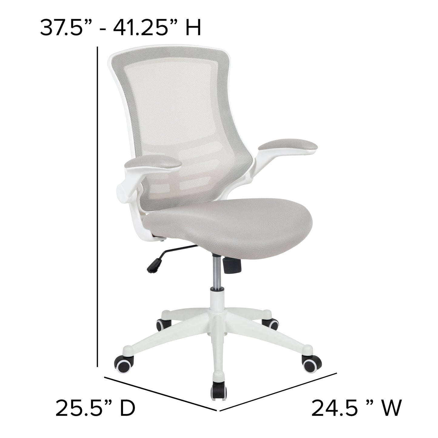 Light Gray Mesh Mid-Back Chair BL-X-5M-WH-GY-GG