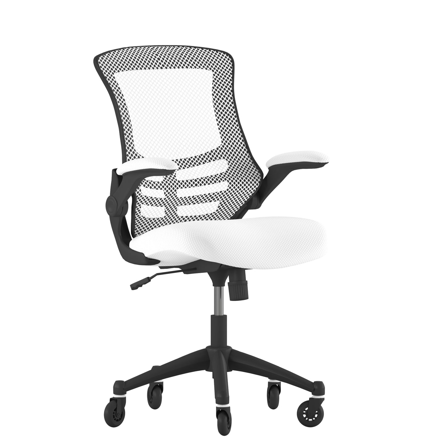 White Chair with Roller Wheels BL-X-5M-WH-RLB-GG