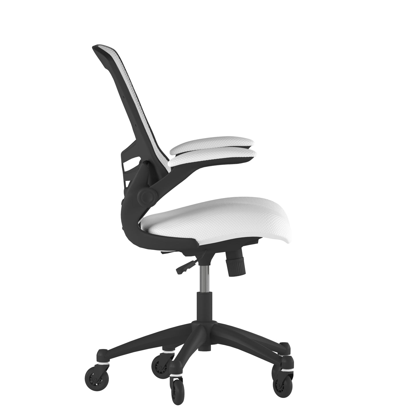 White Chair with Roller Wheels BL-X-5M-WH-RLB-GG