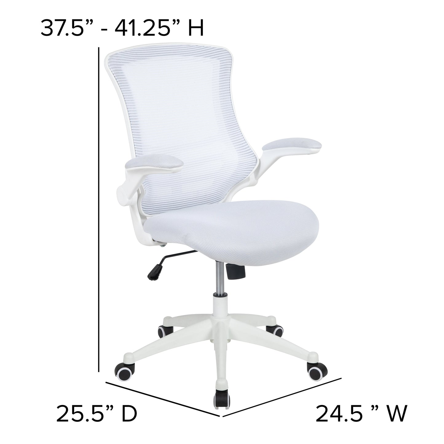 White Mesh Mid-Back Desk Chair BL-X-5M-WH-WH-GG