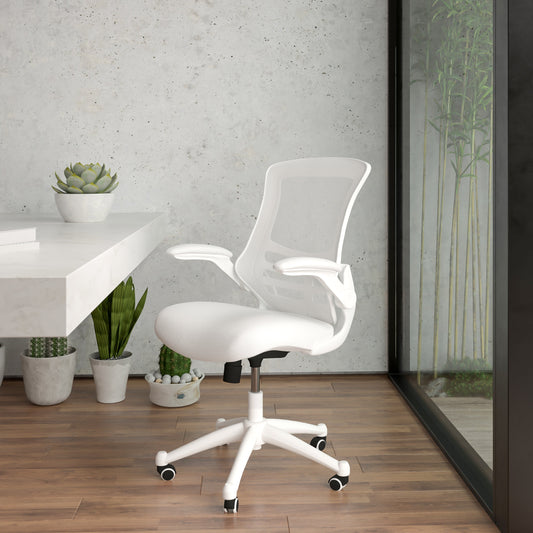 White Mesh Mid-Back Desk Chair BL-X-5M-WH-WH-GG