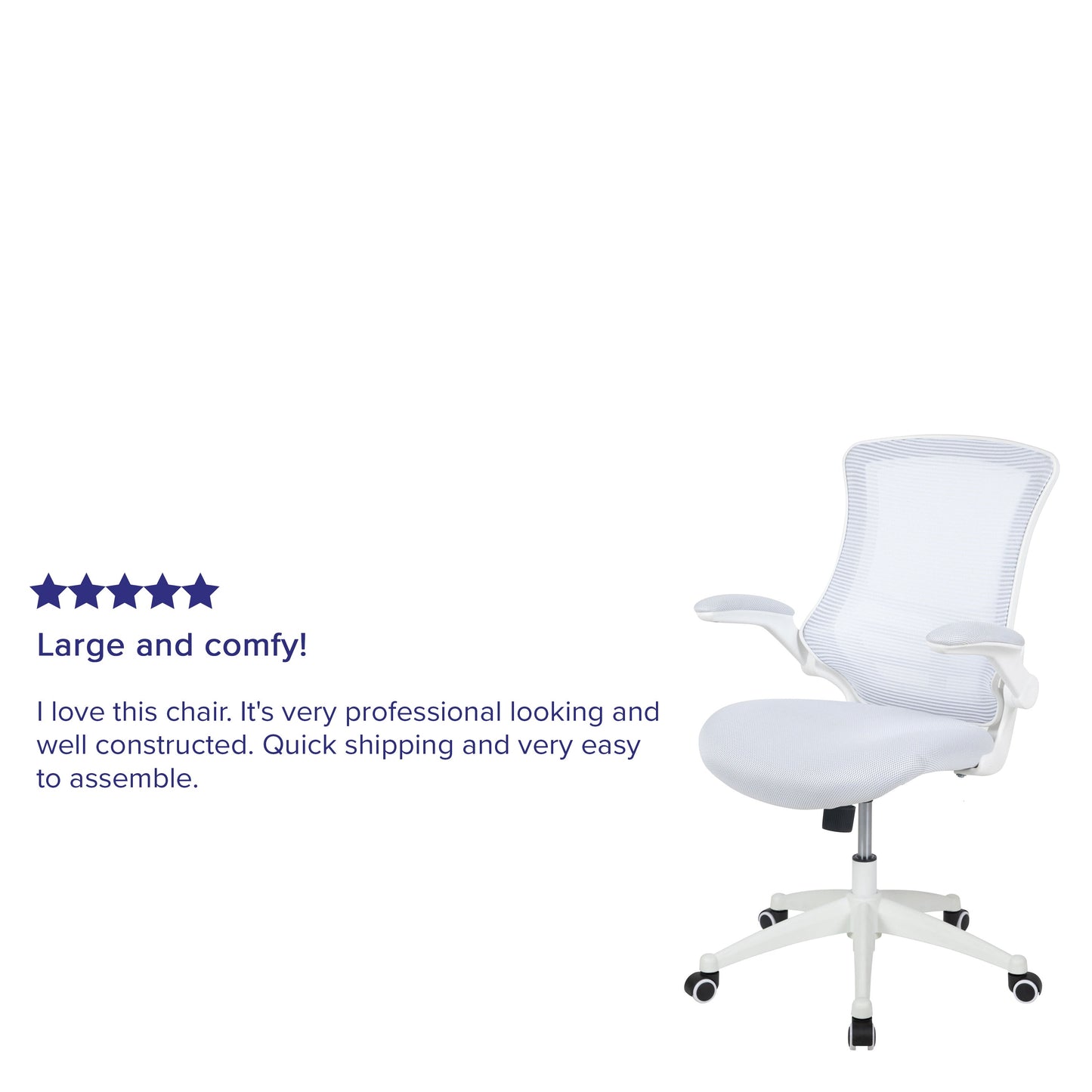 White Mesh Mid-Back Desk Chair BL-X-5M-WH-WH-GG