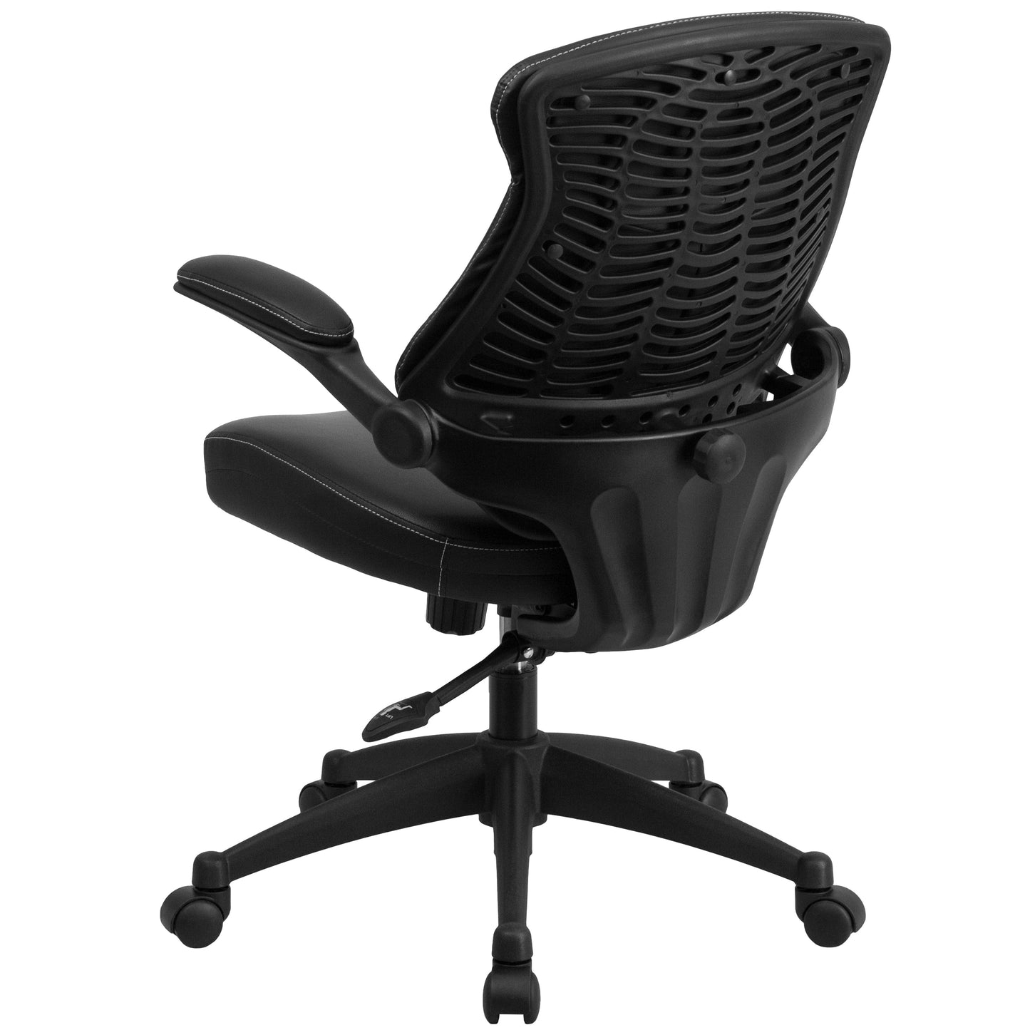 Black Mid-Back Leather Chair BL-ZP-804-GG