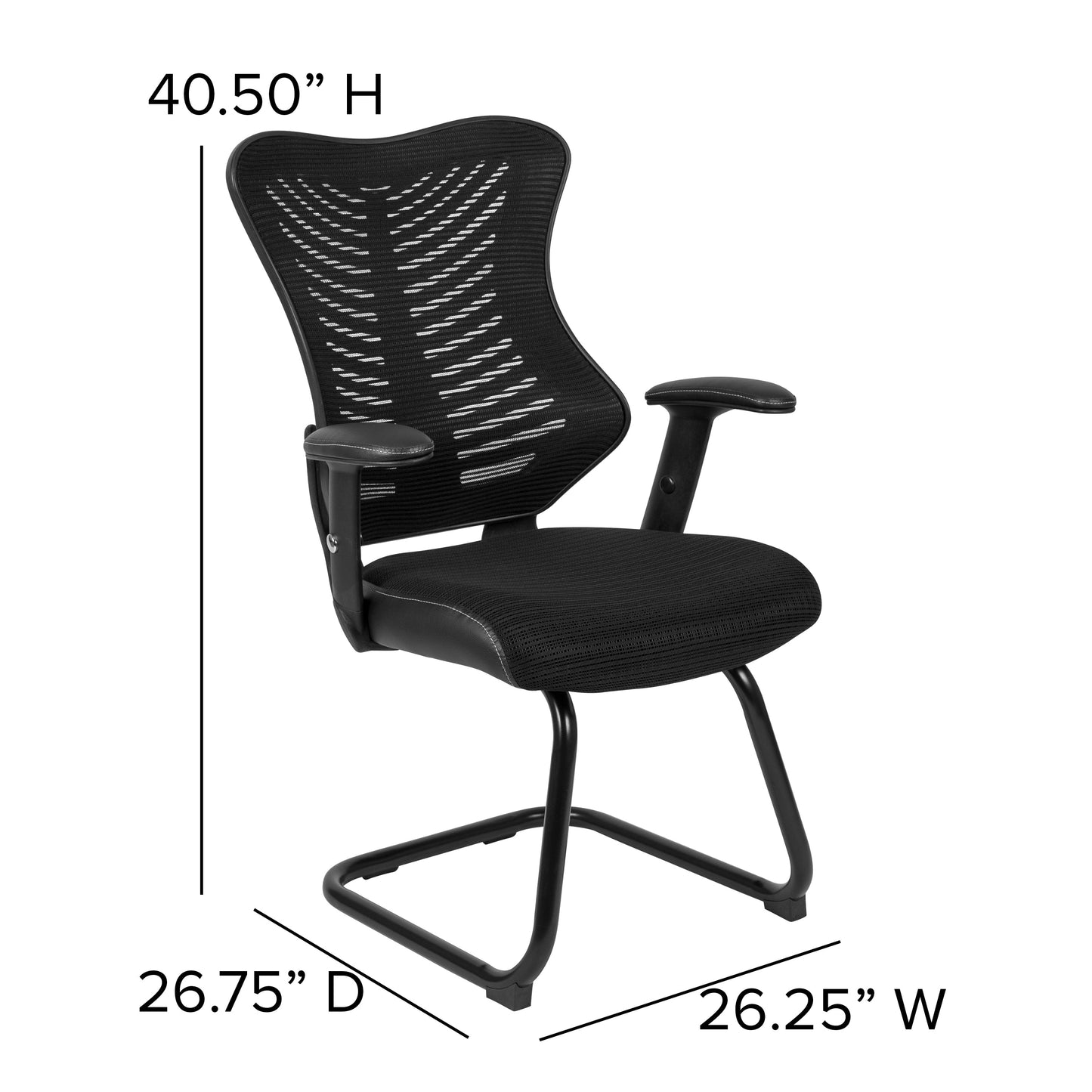 Black Mesh Sled Base Chair BL-ZP-806C-GG