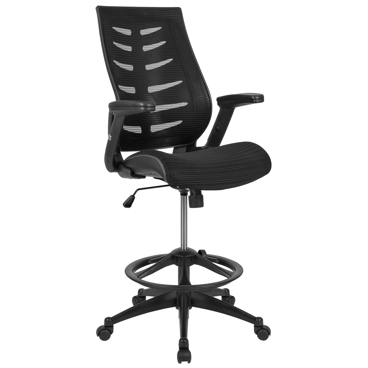 Black Mesh Drafting Chair BL-ZP-809D-BK-GG