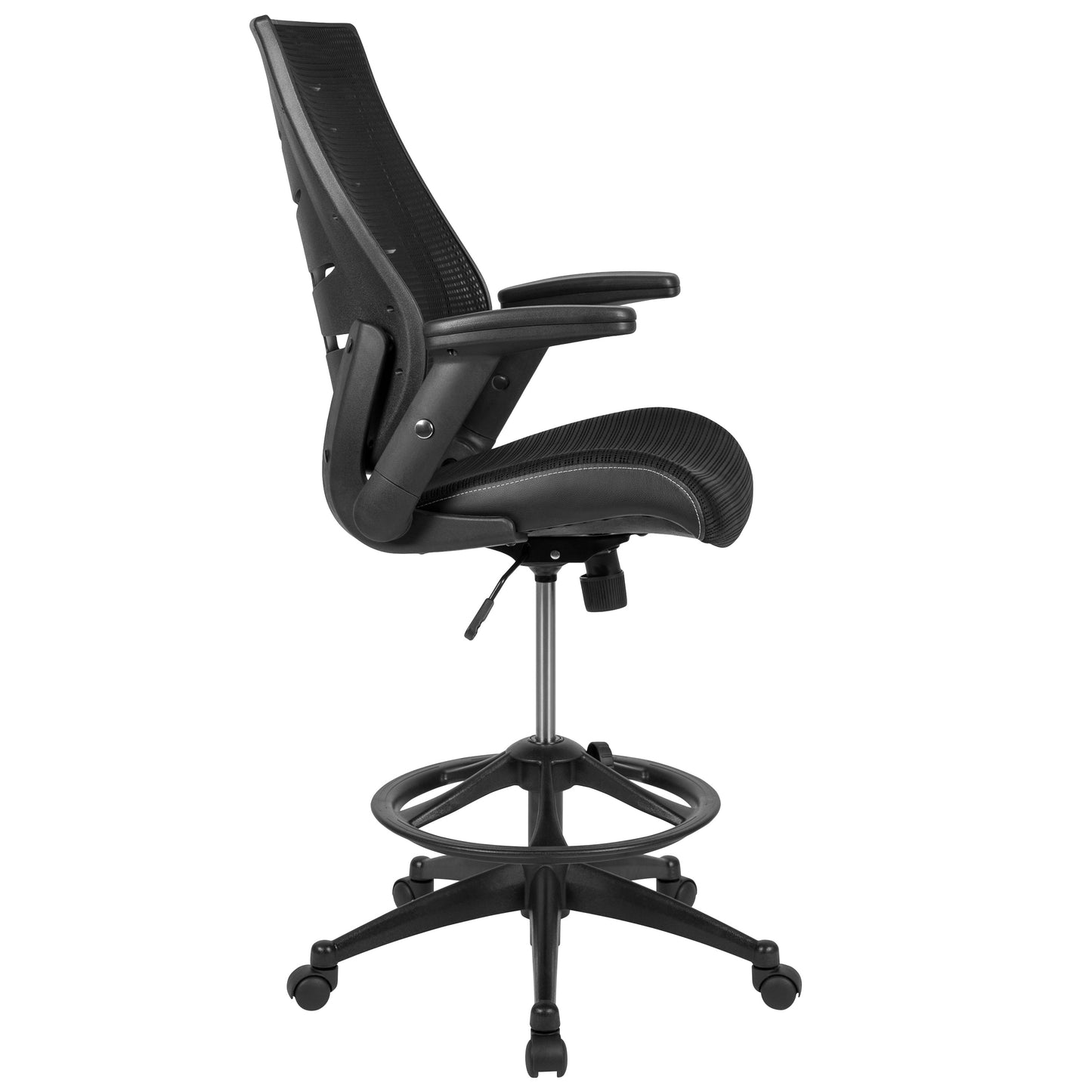 Black Mesh Drafting Chair BL-ZP-809D-BK-GG