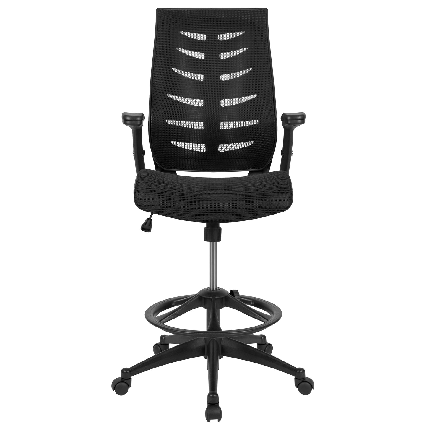 Black Mesh Drafting Chair BL-ZP-809D-BK-GG