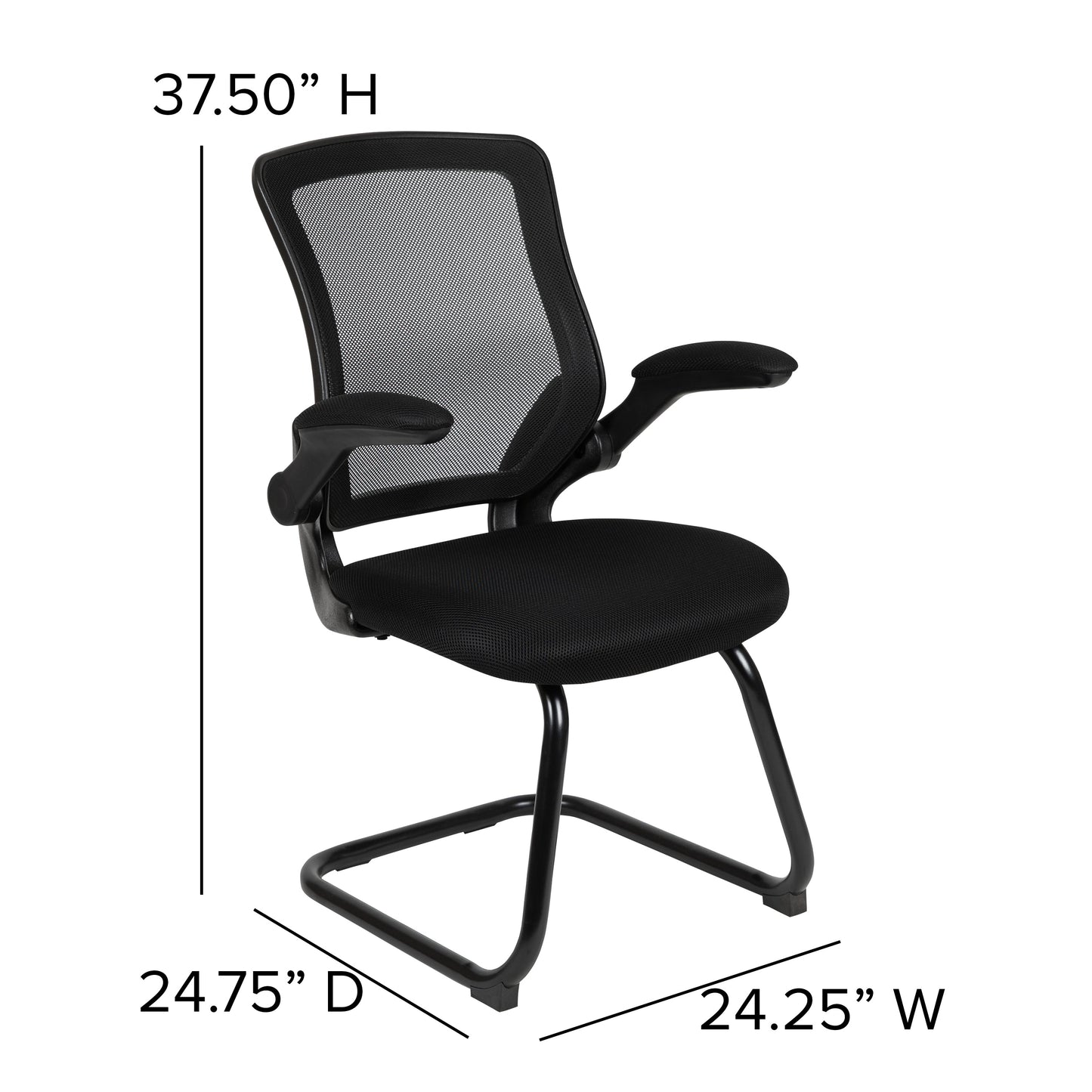 Black Mesh Sled Base Chair BL-ZP-8805C-GG