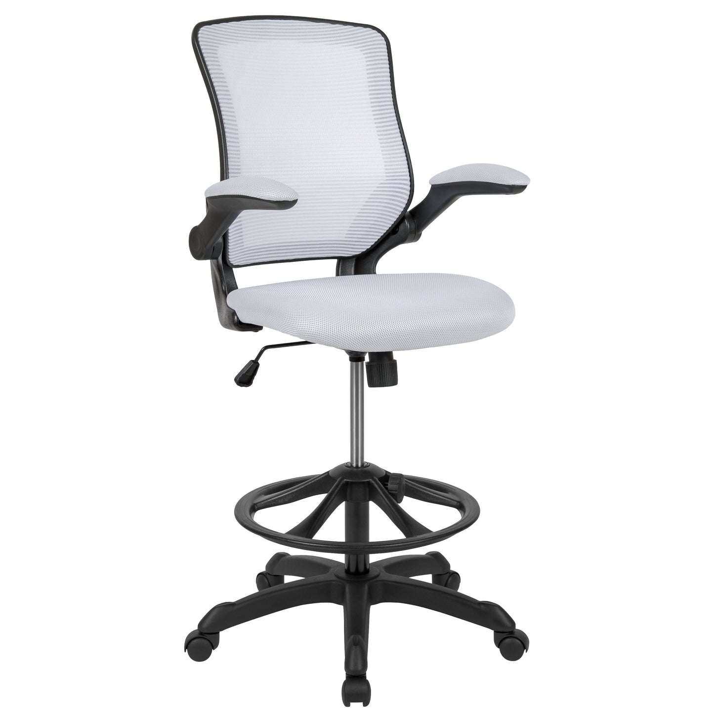 White Mesh Drafting Chair BL-ZP-8805D-WH-GG